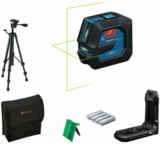 BOSCH Linienlaser GLL 20-22 G, trépied de chantier BT 150 Professional (0601065601)