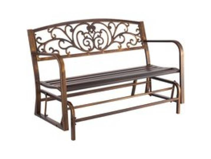 VEVOR Gartenbank Gartenmöbel Bänke 127 cm 250 kg Tragkraft, Terrassenbank mit Metallrahmen aus Karbonstahl, Balkonbank mit Armlehnen, Verandabank für Garten Park Hof Terrasse, Antikbronze