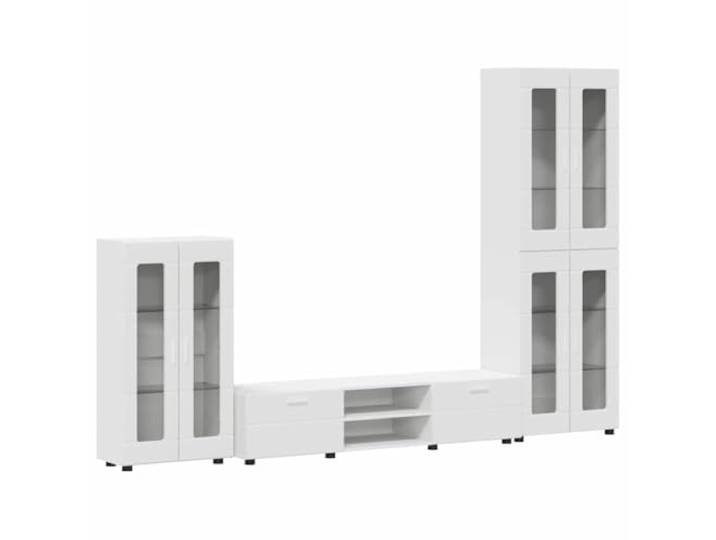 TV-Möbel Florin, 3-teilig, weiß, modernes Holz Matte Oberfläche, klare Linien, geräumige Fächer, einfache Pflege, Innengebrauch, minimalistisches Design