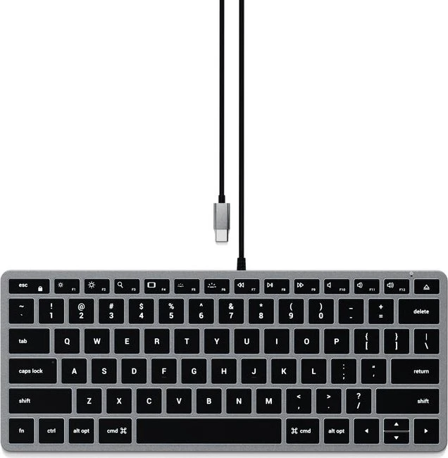 Satechi Slim W1 USB-C BACKLIT Wired Keyboard - Space Grey - US