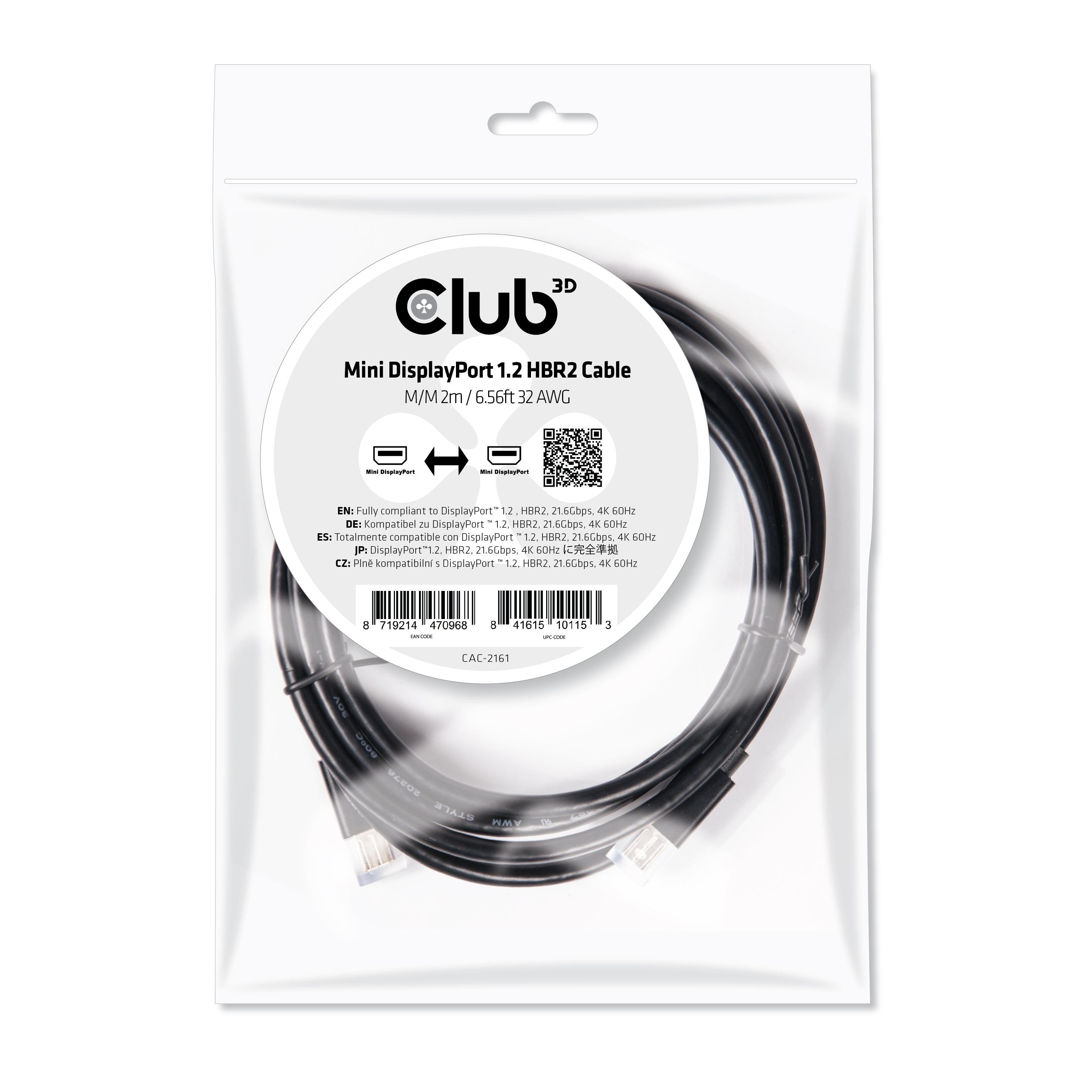 Club3D Club 3D CAC-2161 Mini DisplayPort™ 1.2 HBR2 Kabel M/M 2m