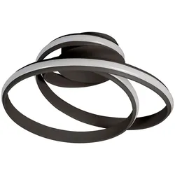 LED Deckenleuchte dimmbar über Schalter Deckenlampen Wohnzimmer schwarz, Metall Kunststoff, Ring, 39W 2600lm warmweiß, LxBxH 56x31,5x56 cm, Wofi 9824.01.10.9550