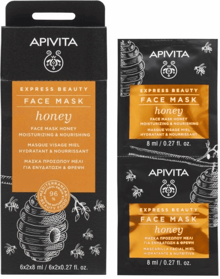 Apivita Express Beauty Máscara Hidratante Nutritiva Mel 8ml x2
