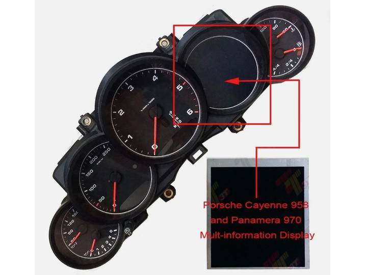 Nouveau 4.8 pouces LCD pour Porsche Cayenne Panamera Macan Boxster Cayman Carrera Instrument compteur de vitesse affichage OEM