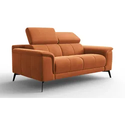 SOFA FIERO 2-Sitzer, Oranger Veloursstoff