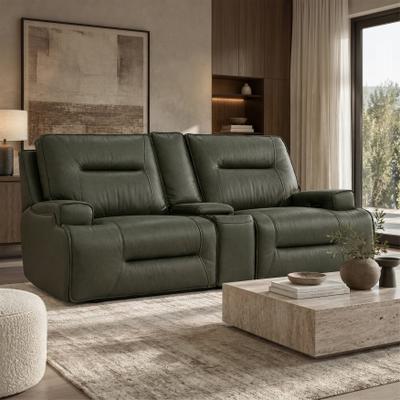 Furniture of America Premier Lyle Modern Leather Zero Gravity Power Sofa with Cup Holder and USB Charger