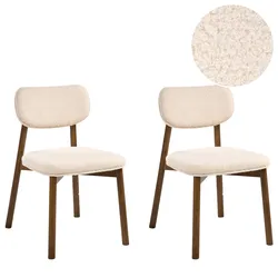ESSZIMMERSTUHL 2er-Set Bouclé Braun/Hellbeige Mills