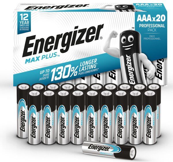 Energizer Max Plus Alkaline Aaa Batteri, 20 Stk.