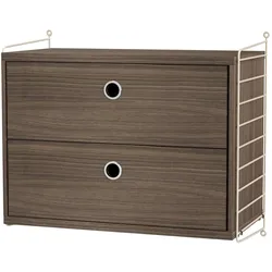 Nachttisch Hängeschrank Walnuss/Beige