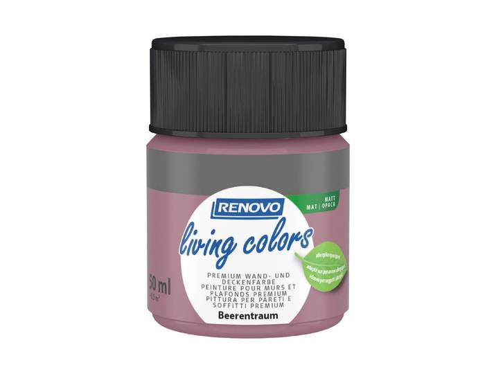 Renovo living Colors Wand- und Deckenfarbe Beerentraum 50 ml