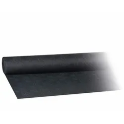 1x Damasttischdecke Tischtuch aus Papier gerollt 1,20m x  8m schwarz
