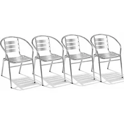 4 Stück stabile Aluminium Bistrostühle stapelbar Gartenstuhl