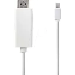 N CCGP37600WT20 - Kabel, Mini DisplayPort-Stecker > HDMI-Stecker, 2 m, Weiß