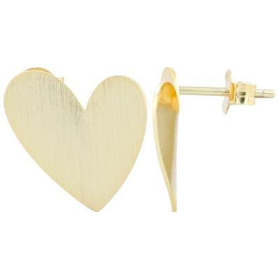 Paar Ohrhänger ADELIA´S "Ohrringe – Ohrstecker Herz aus 925 Silber", Damen, Gr. Damen, Silber 925 (Sterlingsilber), gold, Ohrringe, Ideal als Geschenk – dezent und elegant