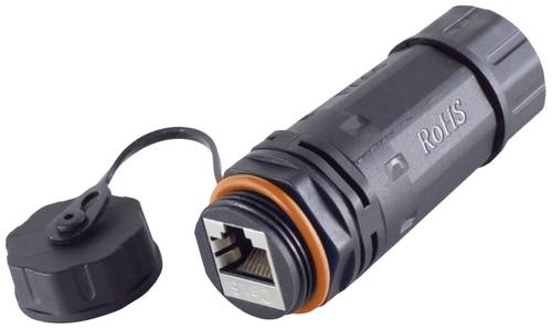 BKL Electronic RJ45 Verbinder, CAT 6a, IP68, short, Outdoor 10121209 Polzahl Sensoren 8 Schwarz 1St.