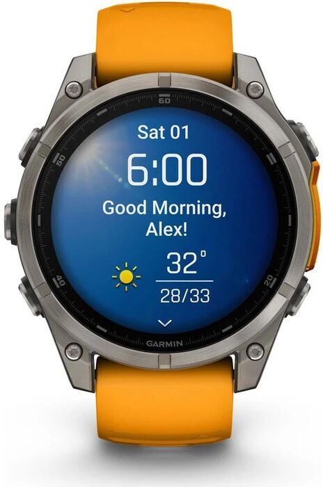 Garmin Fenix 8 Sapphire (2024)   47 mm   silber   orange - Refurbished