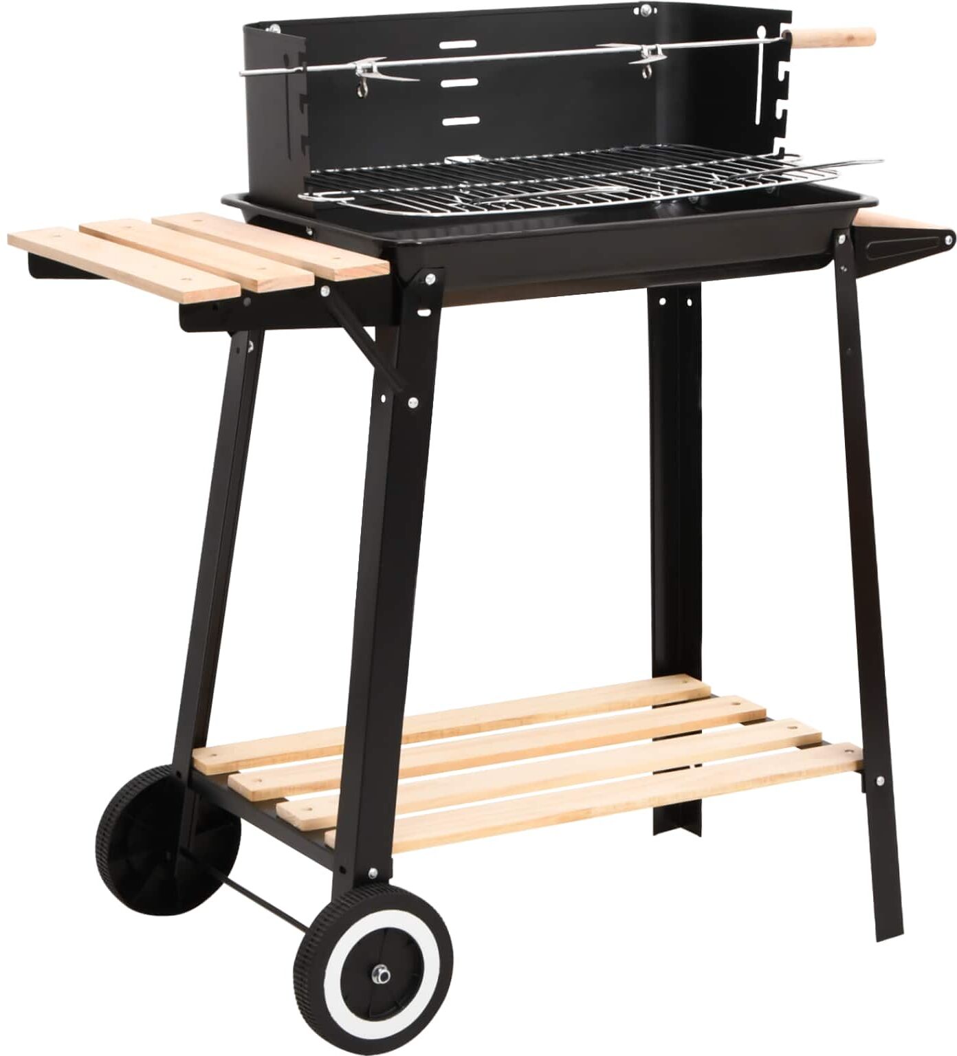 vidaXL Barbecue au charbon de bois avec roulettes