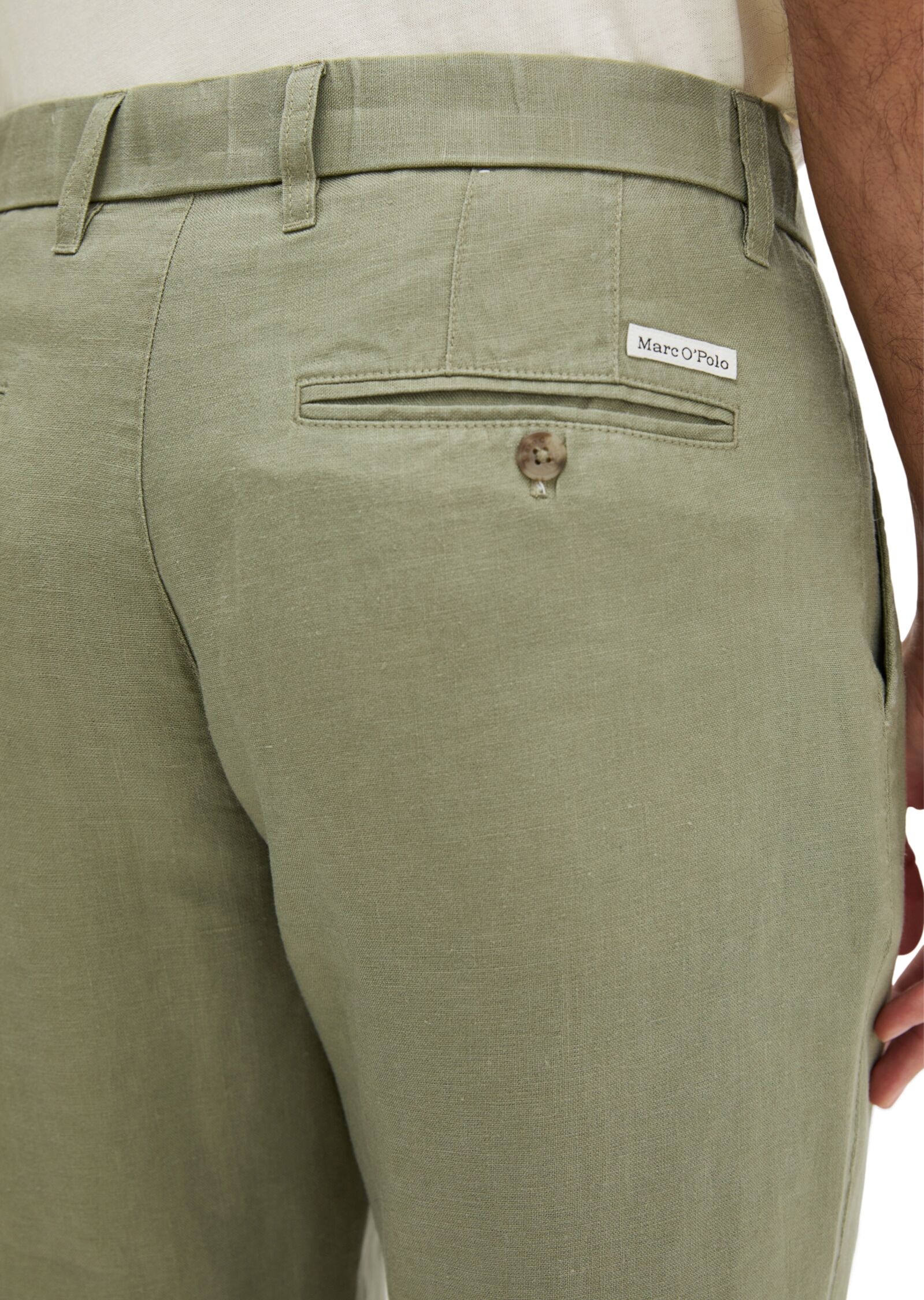 Marc O' Polo Leinenhose MARC O'POLO "Osby jogger pleats", Herren, Gr. 33, Länge 30, grün (avery fern), Web, Obermaterial: 100% Leinen, normal, Hosen Leinenhose avery fern 33, Länge 30