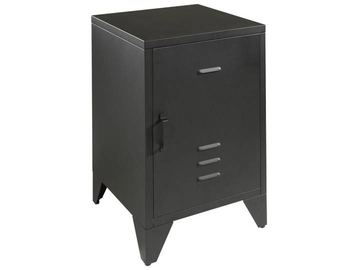 Vipack Nachtschrank, Schwarz, Metall, 40x60x40 cm, Schlafzimmer, Nachttische