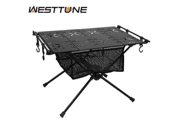 WESTTUNE Table pliante de Camping Table légère portative en alliage d'aluminium avec accessoires Table extérieure multifonctionnelle