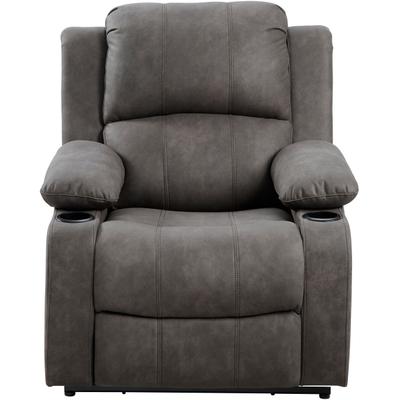 Relaxsessel OTTO HOME "Cicero", grau (dunkelgrau), B:88cm H:99cm T:99cm, 100% PES, Sessel, Relaxsessel, mit Relaxfunktion, Federkern und Getränkehalter