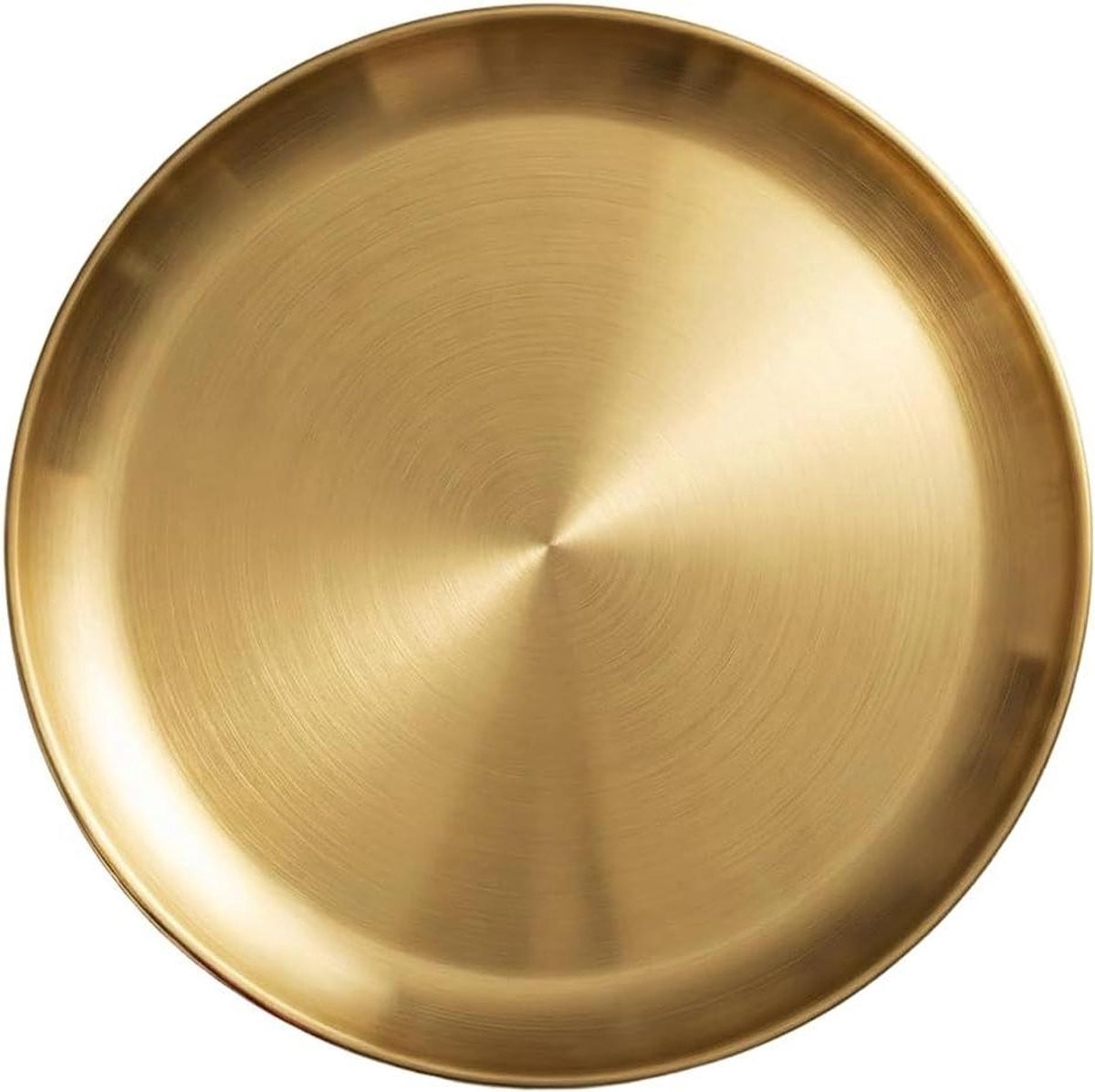 Decoratief Dienblad Ronde Schaal met Geborstelde Gouden Afwerking - Diameter: 30 cm - Goud