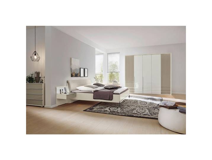 Musterring Schlafzimmer San Diego, Grau, Weiß, Glas, 180x200 cm, Schlafzimmer, Schlafzimmer Komplett