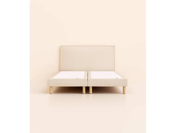 Lit tapissier 180x200 cm - Beige - Tediber