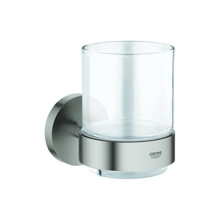 Grohe Essentials Glashalter 40447DC1 verdeckte Befestigung, supersteel
