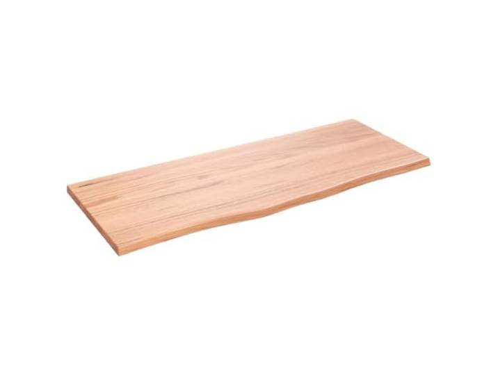 KLGBNCVE Tischplatte Hellbraun 100x40x2 cm Massivholz Eiche Behandelt Ersatztischplatte mit Naturkante, Handgefertigt, Sofort Einsatzbereit, Vielseitig Kombinierbar