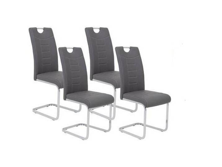 Schwingstuhl Ruby S Grau gepolstert 4er-Set
