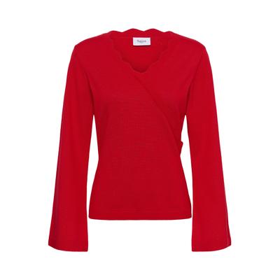 Strickpullover SAINT TROPEZ "Damen Strickpullover MadlenaSZ", Damen, Gr. XS, rot (chinese rot), Obermaterial: 70% Viskose LENZING LenzingCV. 30% Polyester PES., Pullover Strickpullover