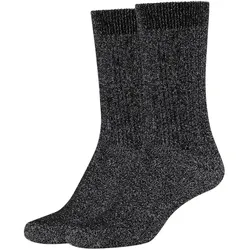 2er Pack s.Oliver Silky Lurex Ankle Socken Damen 9999 - black 35-38