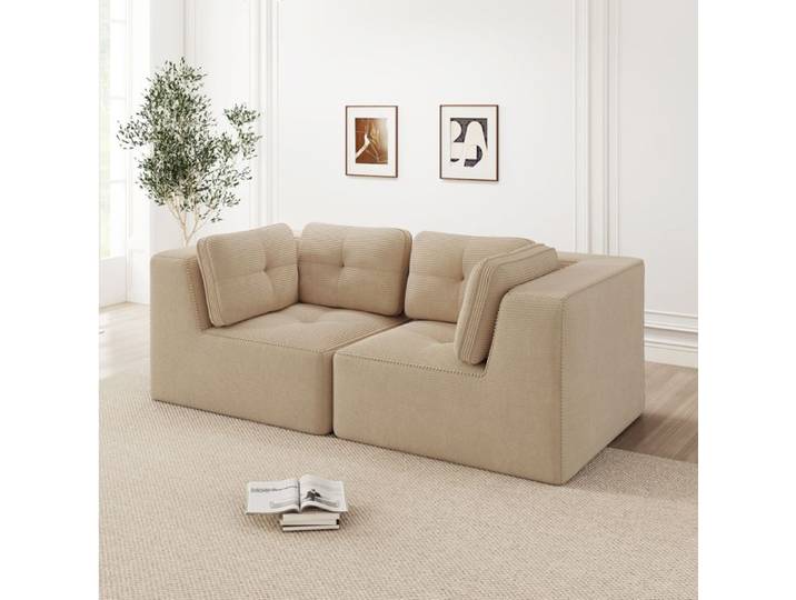 Canapé d angle - SENVIRO - modulaire deux places confort enveloppant Beige