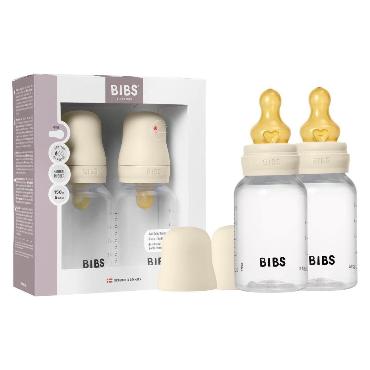 Bibs - Baby Bottle Round Latex 2 Pack Slow Flow - Ivory - 150 ml (150 ml) (5116216)