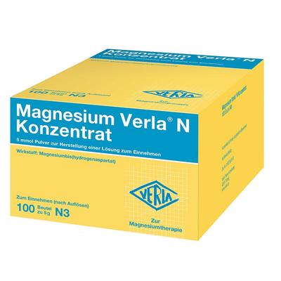 Magnesium Verla N Konzentrat Plv.z.H.e.L.z.Einn. 100 St Pulver zur Herstellung einer Lösung zum Einnehmen