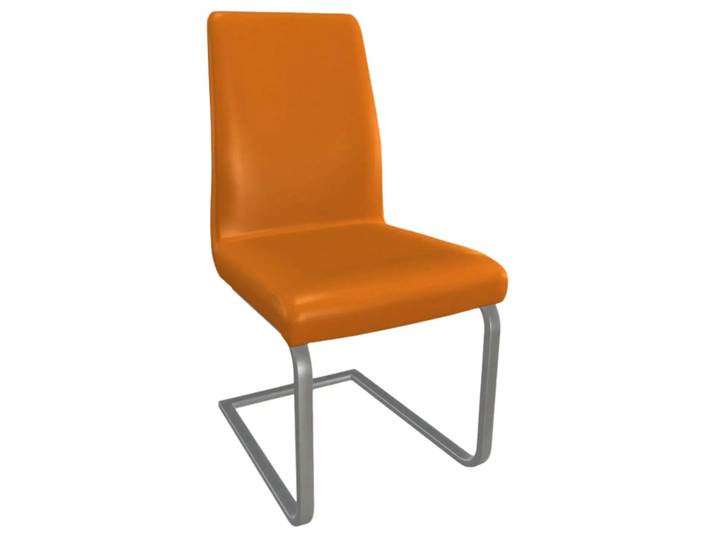 Stuhl Larona 2 Trendstühle / Farbe: Mandarin / Material: Leder