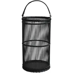 Chic Antique Bambus Laterne schwarz, H36,5/Ø20 cm, antik schwarz