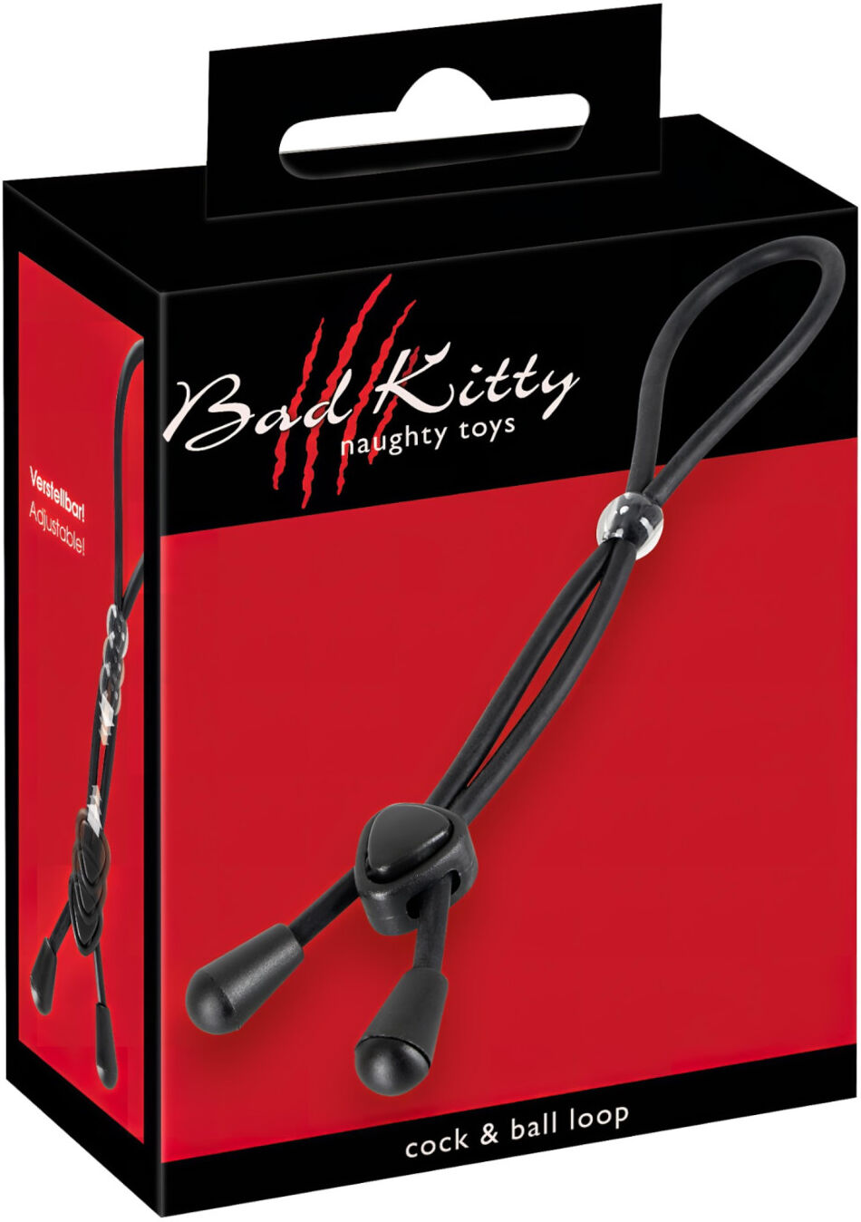 Bad Kitty - Silicone Scrotum & Penis Ring (Black)