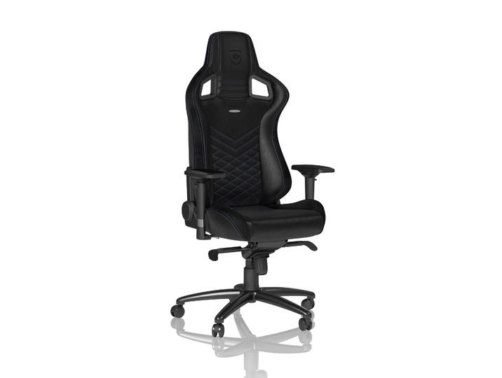Gaming Stuhl Noblechairs EPIC mit 4D Armlehnen, Schwarz/Blau, Neu, Ergonomischer Stuhl - ideal für flexibles Arbeiten