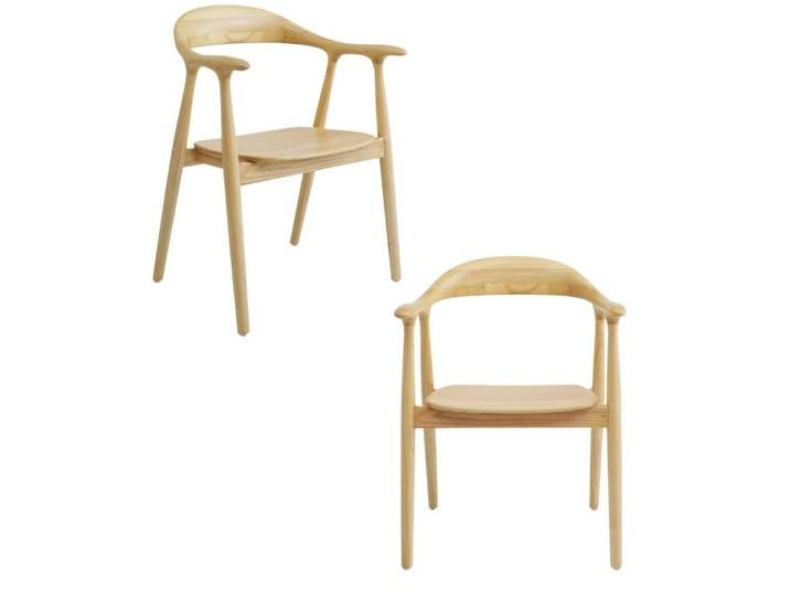 LebensWohnArt Stuhl 2er Set Design Teakholz Stuhl NAPOLI natürlich zeitlos Esszimmerstuhl