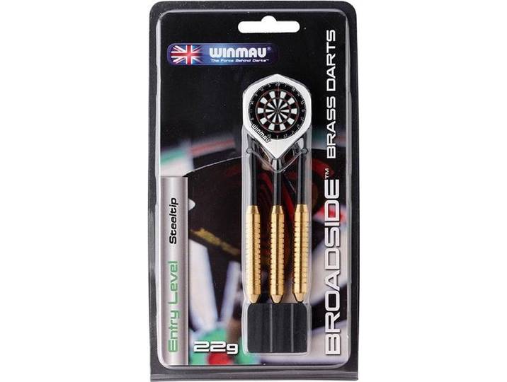Winmau Broadside - Steeltip dartpijlen - 22 gram - Goud (set van 3)