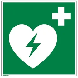 Marahrens Sicherheitskennzeichen »Automatisierter externer Defibrillator [E010]« 20 x 0,1 mehrfarbig, 20x20 cm