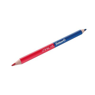 Pelikan Silbentrennstift, Buntstift Rot+Blau zum Silbentrennen, dick, dreieckig, 1 Stück