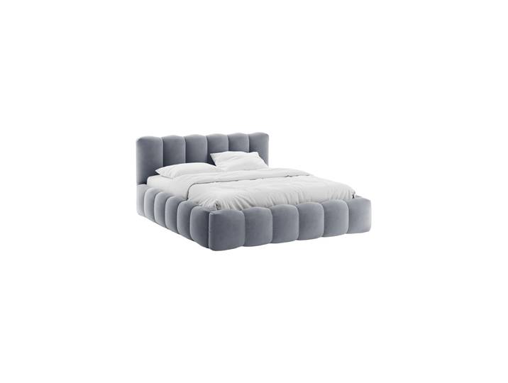Design Polsterbett „Lupine“ mit Ablagefach - Samt Grau Liegefläche 200 x 200 cm Chosen by Bloomingloft