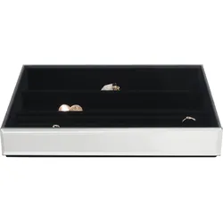 Stackers Schmuckkästchen classic 4-Fächer velvet aus Glas mit schwarzer Verkleidung
