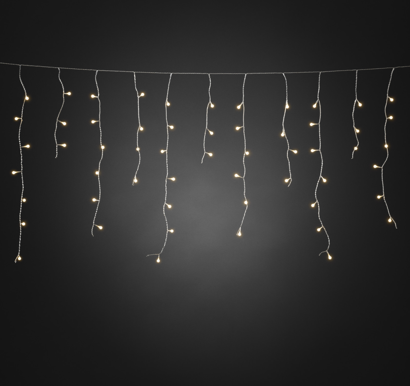 Konstsmide LED-lichtgordijn Eisregen met witte bolletjes en 200 warmwitte LED's voor buitengebruik