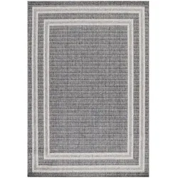 Balkonteppich Elegant Wetterfest Waschbar Strapazierfähig Terrasse Garten Schadstoffgeprüft Grau 240x340 cm – ORLA von Kadima Design