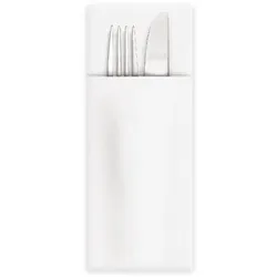 SWS 1250 Servietten Bestecktaschen CutleryStar PAP 38x32 cm weiß 2-lagig