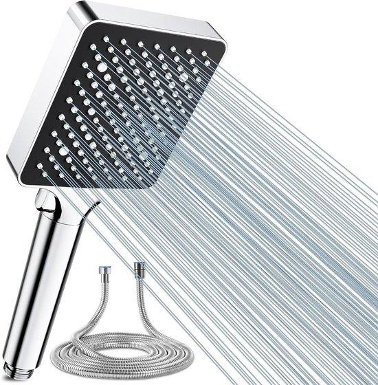 Magichome Handdouche met zes sproeistanden en 1,5 meter slang - Zwart